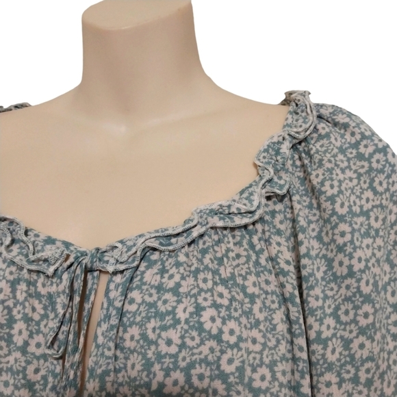 Jolt Floral Peasant Rayon Top Sz L - Picture 4 of 6